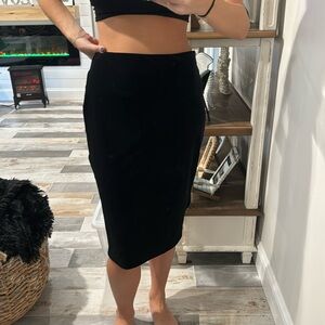 Express velvet black midi skirt size medium
